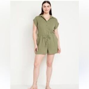 Old Navy Crinkle Gauze Romper green size xxl